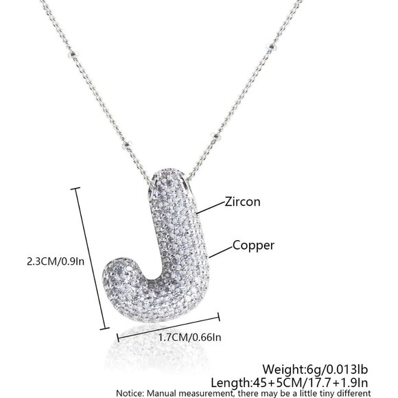 Dainty 18k Gold Plated Cubic Zirconia Alphabet Necklace for Personalized Charm - Picture 3 of 7